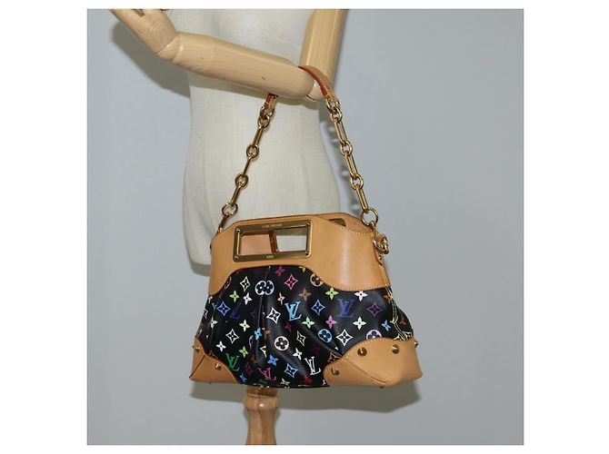 LOUIS VUITTON Bolso de Mano Judy MM Monograma Multicolor 2Way M40256 LV Auth 121498M Negro - vista 26