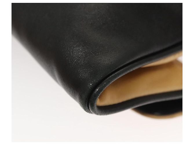 CHANEL Borsa a Mano Choco Bar in Pelle di Agnello Beige Nera CC Auth 123516V Nero - vista 17