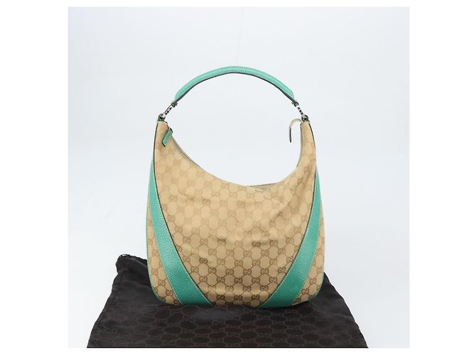 Sac à bandoulière GG Canvas Gucci Beige Argent 124357 Auth 160861V Argenté - vue 12