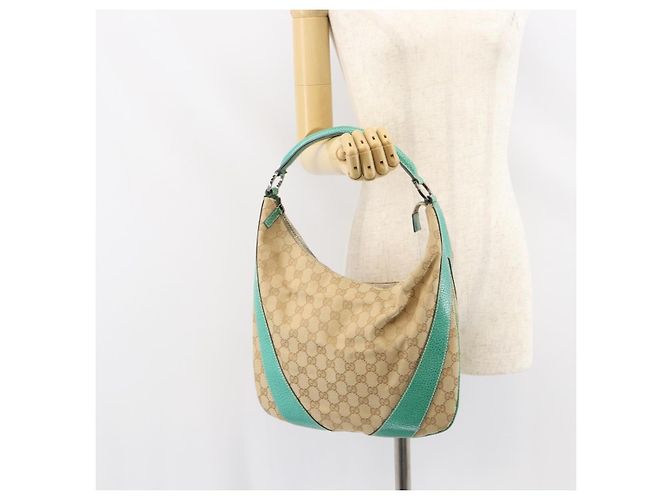 Sac à bandoulière GG Canvas Gucci Beige Argent 124357 Auth 160861V Argenté - vue 23