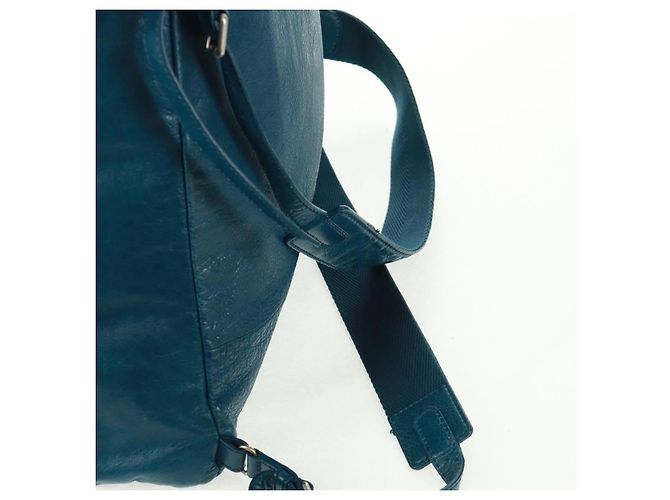 Zaino in pelle Balenciaga blu argento 326404 Auth 165396V - vista 16