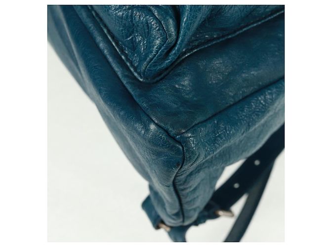 Zaino in pelle Balenciaga blu argento 326404 Auth 165396V - vista 18