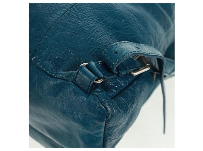 Zaino in pelle Balenciaga blu argento 326404 Auth 165396V - vista 20
