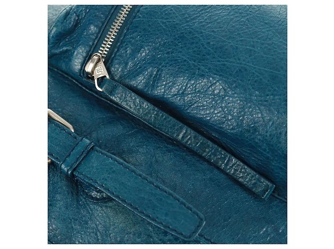 Zaino in pelle Balenciaga blu argento 326404 Auth 165396V - vista 21