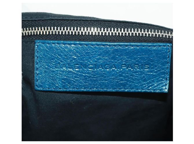 Zaino in pelle Balenciaga blu argento 326404 Auth 165396V - vista 26