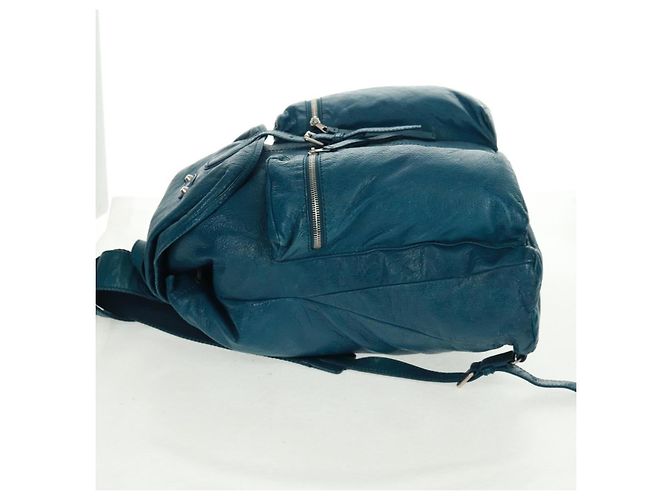 Zaino in pelle Balenciaga blu argento 326404 Auth 165396V - vista 3