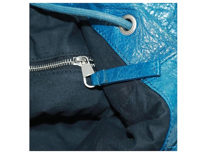 Zaino in pelle Balenciaga blu argento 326404 Auth 165396V - vista 30