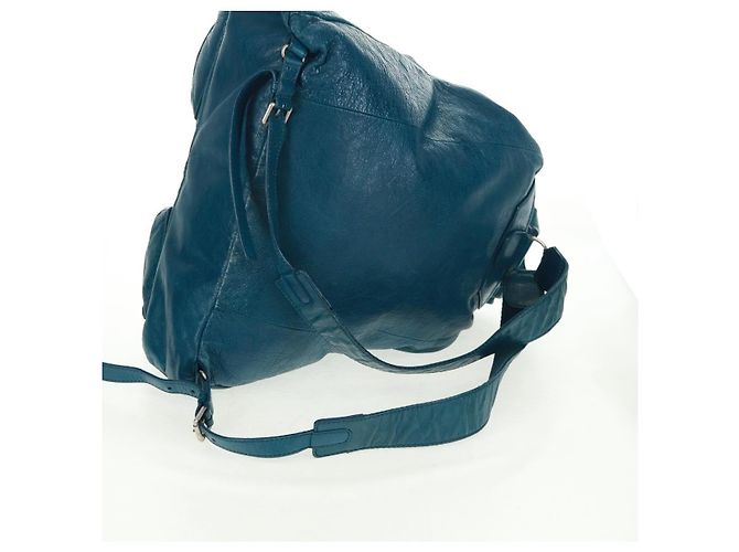 Zaino in pelle Balenciaga blu argento 326404 Auth 165396V - vista 8