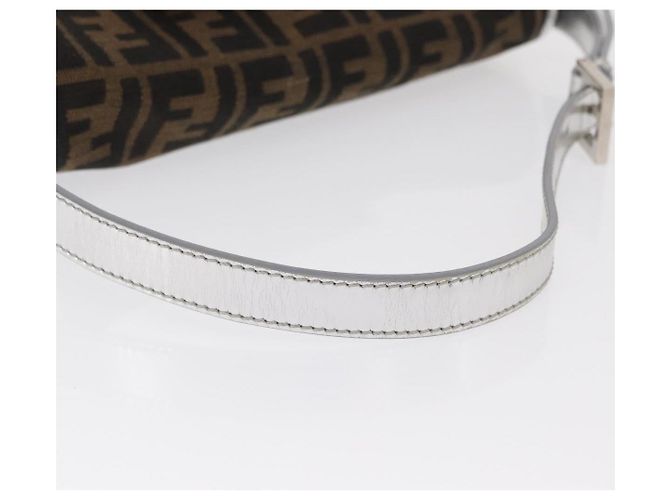 Borsa a Spalla in Tela Zucca FENDI Nera Marrone Auth 169711V Nero - vista 7