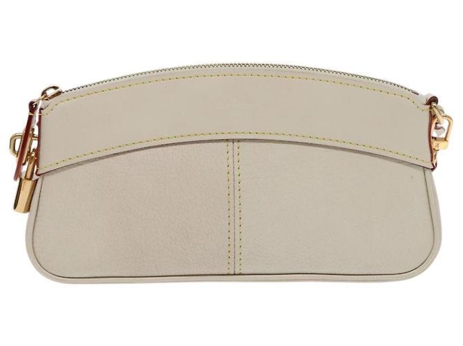 LOUIS VUITTON Clutch Suhari Lockit in Pelle Bianca M95629 LV Auth 94716V Bianco - vista 13