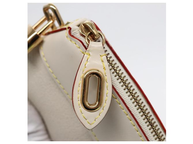 LOUIS VUITTON Clutch Suhari Lockit in Pelle Bianca M95629 LV Auth 94716V Bianco - vista 19