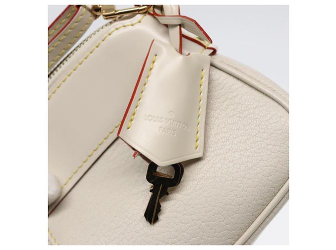 LOUIS VUITTON Clutch Suhari Lockit in Pelle Bianca M95629 LV Auth 94716V Bianco - vista 9