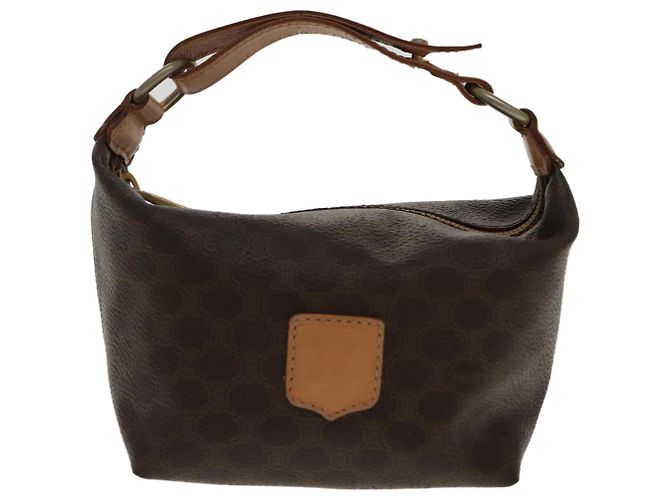 Céline Borsa a mano in tela Macadam CELINE in pelle PVC dorata marrone Auth 95581A D'oro - vista 13