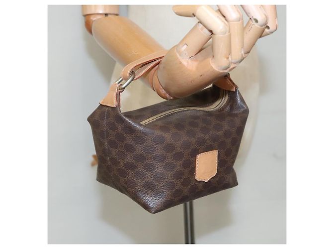 Céline Borsa a mano in tela Macadam CELINE in pelle PVC dorata marrone Auth 95581A D'oro - vista 18