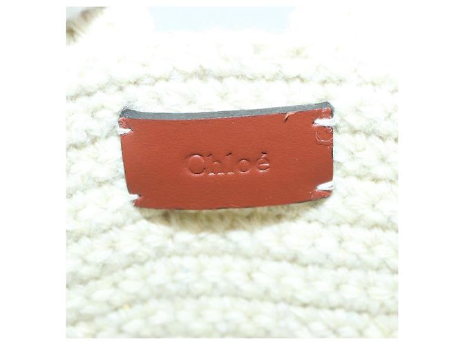 Chloé Borsa a mano Chloe in cotone 2 vie Beige Auth 89304M - vista 18