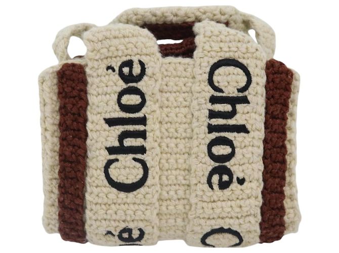 Chloé Borsa a mano Chloe in cotone 2 vie Beige Auth 89304M - vista 2
