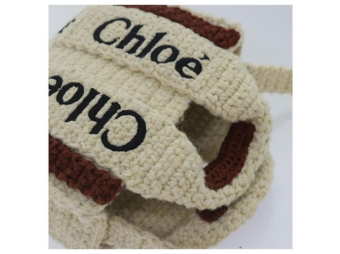 Chloé Borsa a mano Chloe in cotone 2 vie Beige Auth 89304M - vista 6