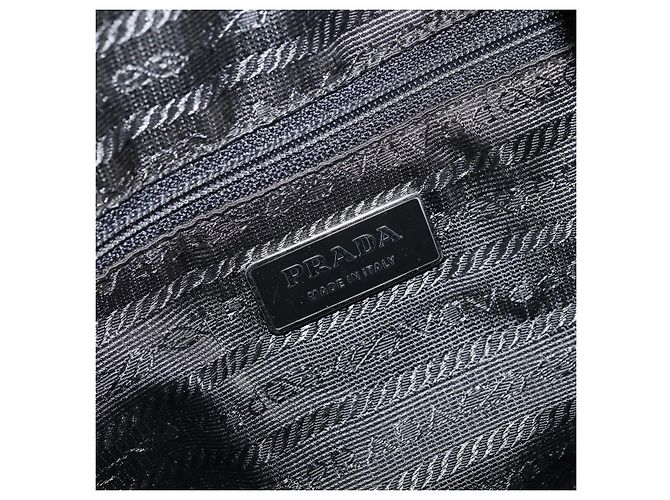 PRADA Schultertasche Nylon Khaki Silber Authentisch am10730 - Ansicht 16