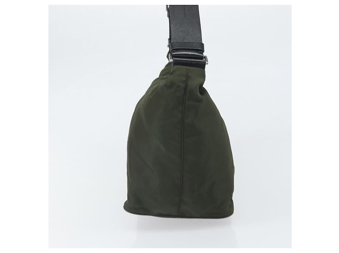 PRADA Schultertasche Nylon Khaki Silber Authentisch am10730 - Ansicht 4
