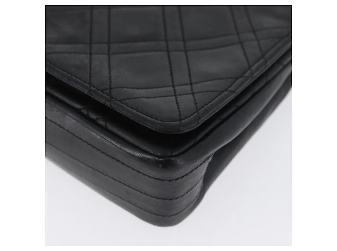 CHANEL Borsa a Spalla Matelassé in Pelle di Agnello Nera Oro CC Auth bs34016 Nero D'oro - vista 14