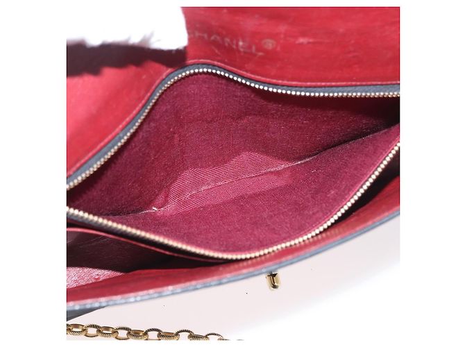 CHANEL Borsa a Spalla Matelassé in Pelle di Agnello Nera Oro CC Auth bs34016 Nero D'oro - vista 24