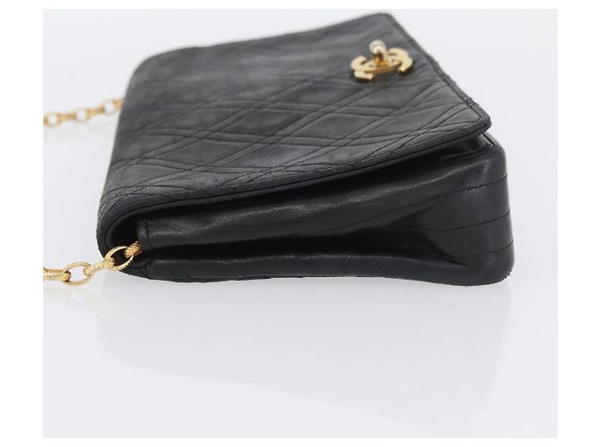 CHANEL Borsa a Spalla Matelassé in Pelle di Agnello Nera Oro CC Auth bs34016 Nero D'oro - vista 4