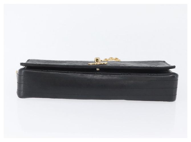CHANEL Borsa a Spalla Matelassé in Pelle di Agnello Nera Oro CC Auth bs34016 Nero D'oro - vista 5