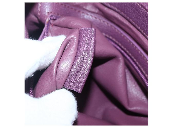 Bulgari Borsa a Spalla BVLGARI Chandra in Pelle Viola Oro Auth 170606A D'oro Porpora - vista 12