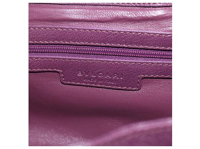 Bulgari Borsa a Spalla BVLGARI Chandra in Pelle Viola Oro Auth 170606A D'oro Porpora - vista 17