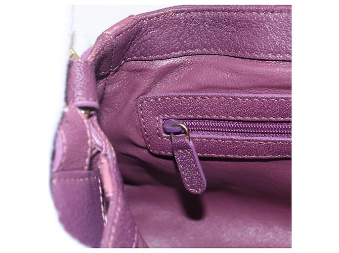 Bulgari Borsa a Spalla BVLGARI Chandra in Pelle Viola Oro Auth 170606A D'oro Porpora - vista 18