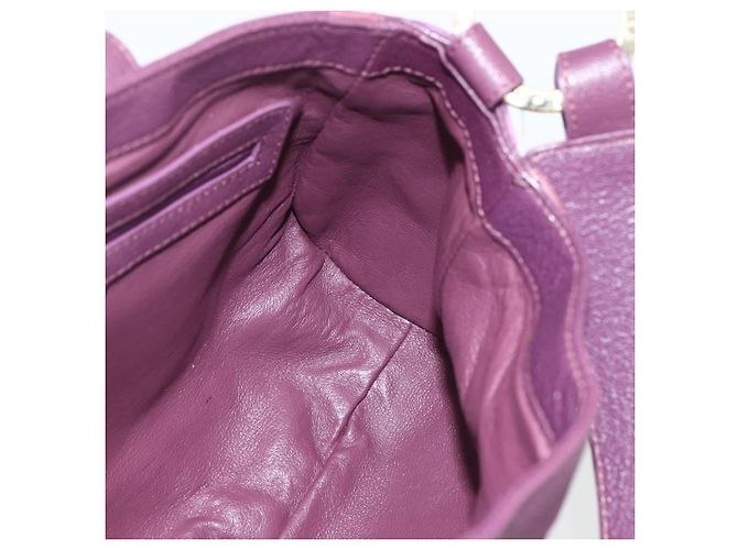 Bulgari Borsa a Spalla BVLGARI Chandra in Pelle Viola Oro Auth 170606A D'oro Porpora - vista 19