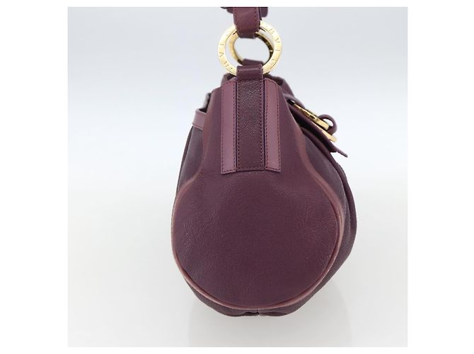 Bulgari Borsa a Spalla BVLGARI Chandra in Pelle Viola Oro Auth 170606A D'oro Porpora - vista 3