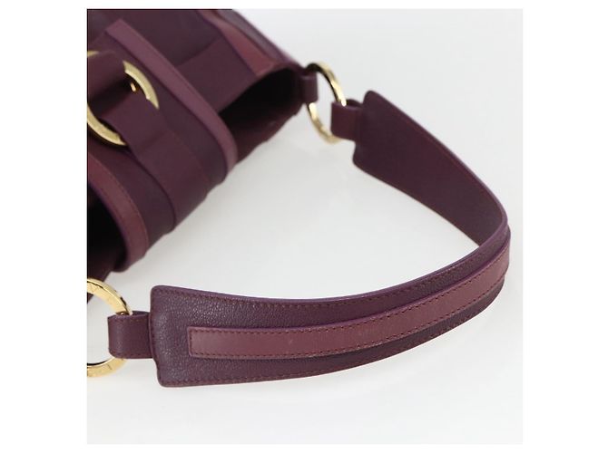 Bulgari Borsa a Spalla BVLGARI Chandra in Pelle Viola Oro Auth 170606A D'oro Porpora - vista 7