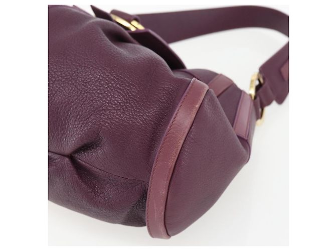 Bulgari Borsa a Spalla BVLGARI Chandra in Pelle Viola Oro Auth 170606A D'oro Porpora - vista 9