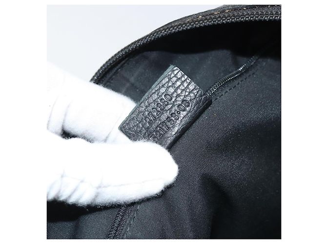 Borsa a Spalla GG Canvas Gucci Nera Argento 272380 Auth ka2298A Nero - vista 12