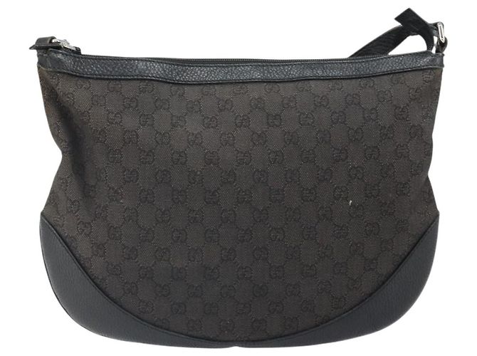 Borsa a Spalla GG Canvas Gucci Nera Argento 272380 Auth ka2298A Nero - vista 13