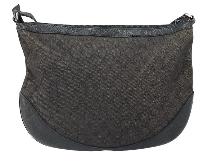 Borsa a Spalla GG Canvas Gucci Nera Argento 272380 Auth ka2298A Nero - vista 2