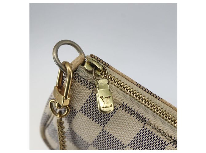 LOUIS VUITTON Mini Pochette Accessoires Damier Azur Pouch N63005 Auth 172013A - vista 10