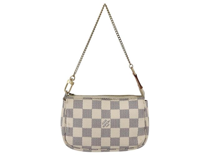 LOUIS VUITTON Mini Pochette Accessoires Damier Azur Pouch N63005 Auth 172013A - vista 13
