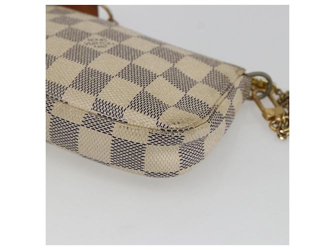 LOUIS VUITTON Mini Pochette Accessoires Damier Azur Pouch N63005 Auth 172013A - vista 16