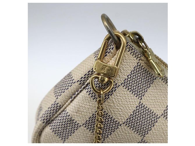 LOUIS VUITTON Mini Pochette Accessoires Damier Azur Pouch N63005 Auth 172013A - vista 18