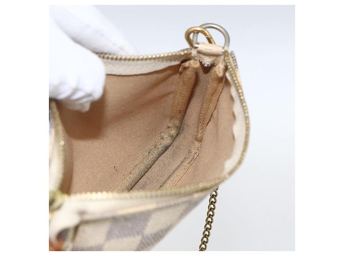 LOUIS VUITTON Mini Pochette Accessoires Damier Azur Pouch N63005 Auth 172013A - vista 19