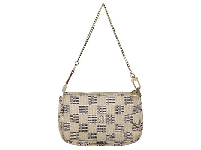 LOUIS VUITTON Mini Pochette Accessoires Damier Azur Pouch N63005 Auth 172013A - vista 2