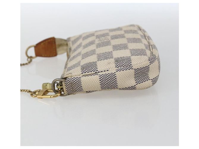LOUIS VUITTON Mini Pochette Accessoires Damier Azur Pouch N63005 Auth 172013A - vista 3