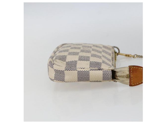LOUIS VUITTON Mini Pochette Accessoires Damier Azur Pouch N63005 Auth 172013A - vista 4