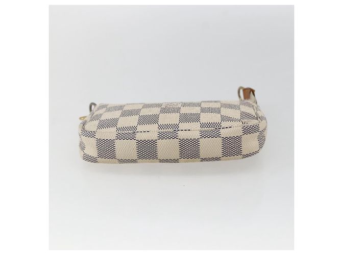 LOUIS VUITTON Mini Pochette Accessoires Damier Azur Pouch N63005 Auth 172013A - vista 5