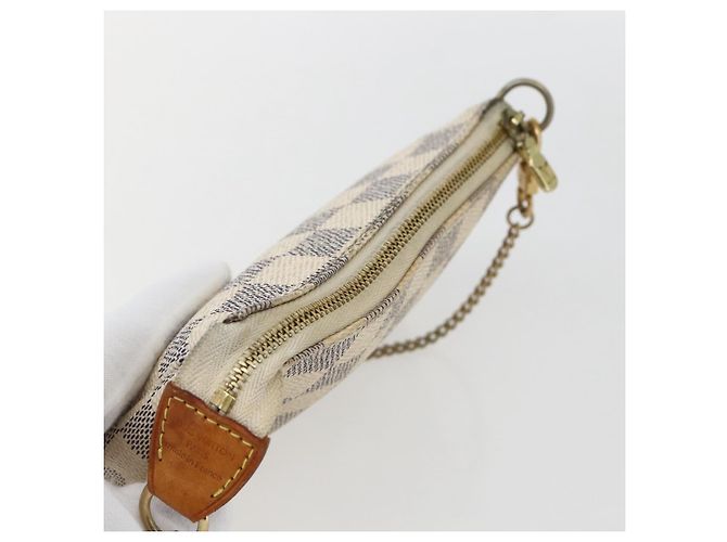 LOUIS VUITTON Mini Pochette Accessoires Damier Azur Pouch N63005 Auth 172013A - vista 6