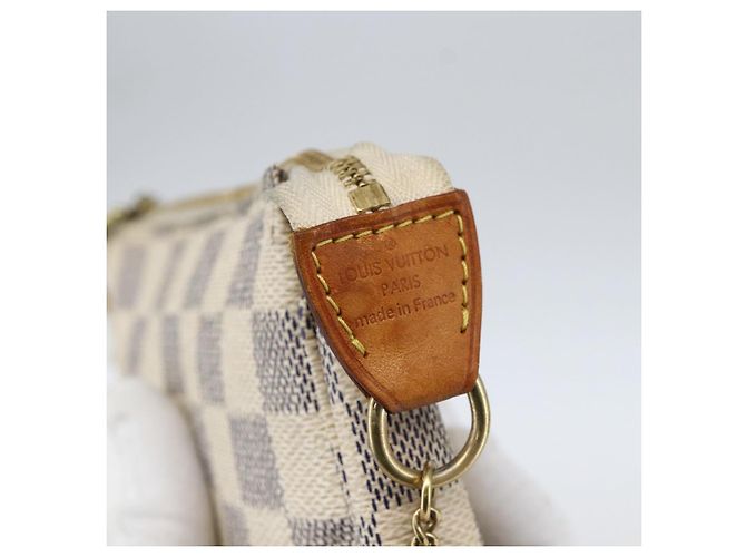 LOUIS VUITTON Mini Pochette Accessoires Damier Azur Pouch N63005 Auth 172013A - vista 9