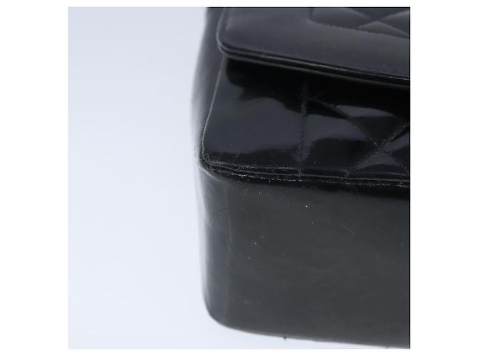 CHANEL Borsa a Spalla Diana Matelassé Catena Patent Nero Oro CC Auth 103804A D'oro - vista 14