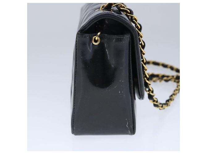CHANEL Borsa a Spalla Diana Matelassé Catena Patent Nero Oro CC Auth 103804A D'oro - vista 3